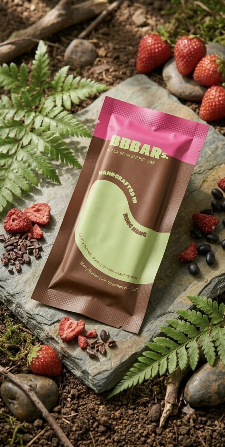 Black Bean Energy Bar - Strawberry x 4 - Image 1